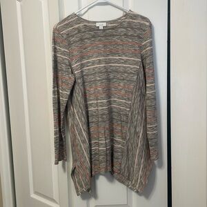 Jjill striped tunic asymmetrical